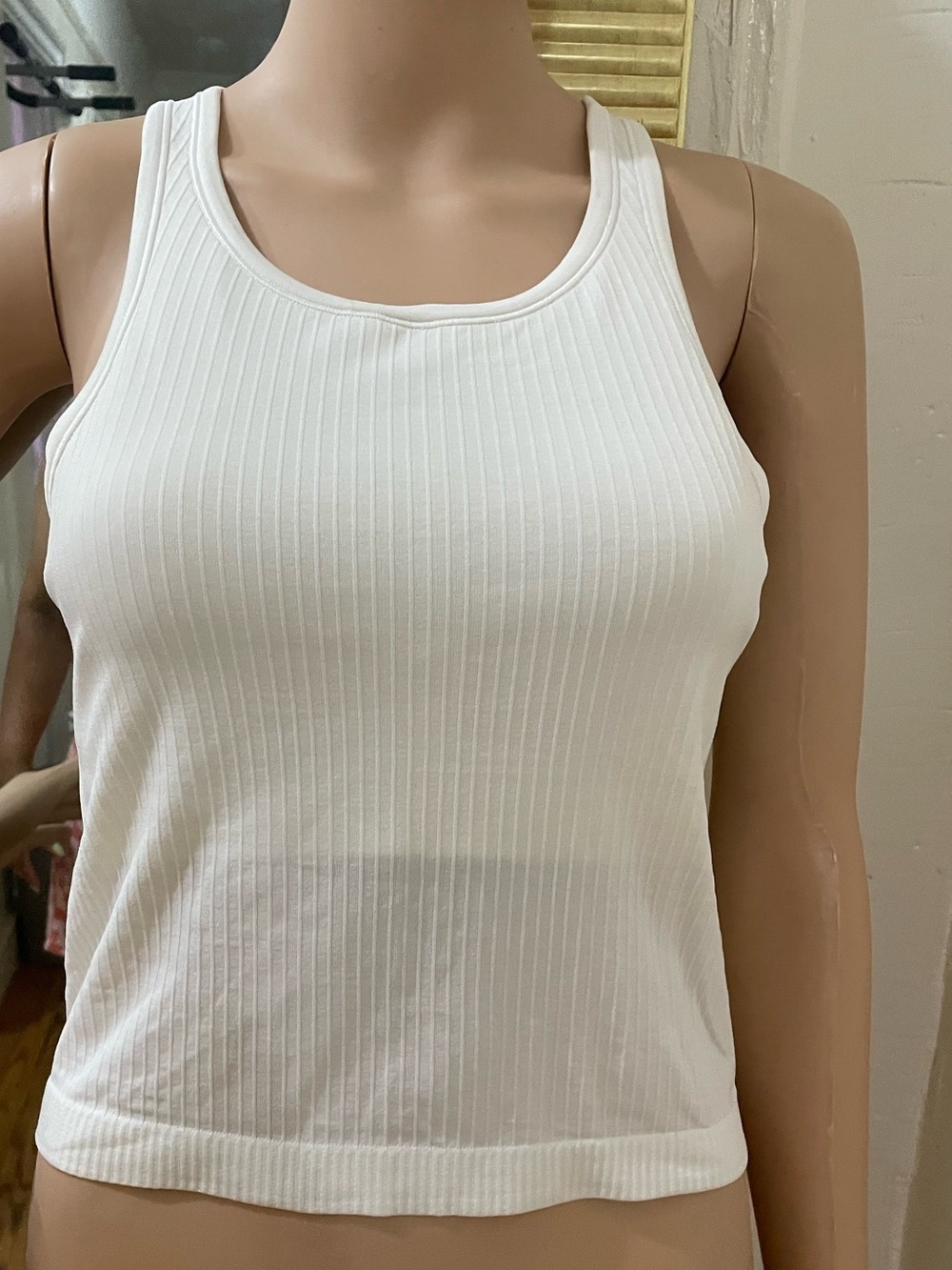 lululemon athletica Ribbed Cream High-Neck Tank